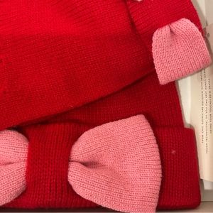 Brand new Kate Spade winter set (Hat / Gloves) in Red / Pink